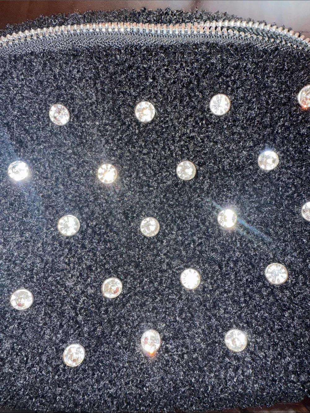 Black Crystal-Embellished Belt Bag